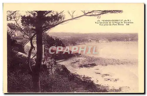 Cartes postales Perros Guirec Vue Generale De La Plage De Trestraou Vue Prise De Pors Nevez