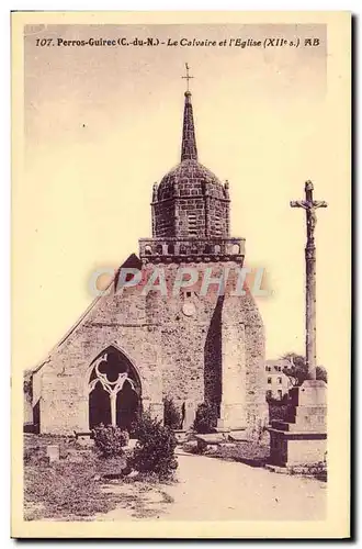 Cartes postales Perros Guirec Le Calvaire Et l'Eglise
