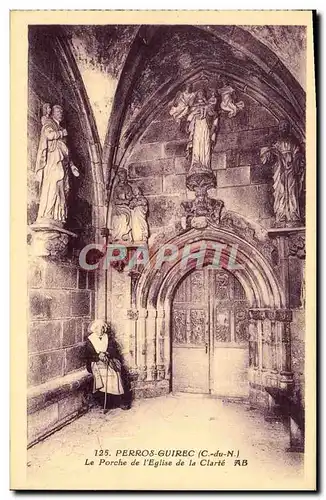 Cartes postales Perros Guirec Le Porche De l'Eglise De La Clarte Femme