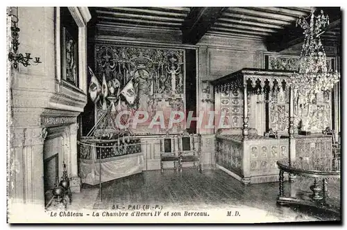 Ansichtskarte AK Pau Le Chateau La Chambre D&#39Henri IV Et Son Berceau