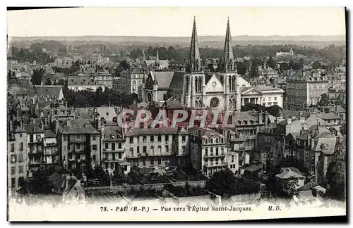 Cartes postales Pau Vue Vers l'Eglise Saint Jacques