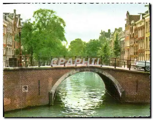 Moderne Karte Amsterdam Reguliersgarcaht Met Zeven Bruggen Old Canal With Seven Bridges Following Each other