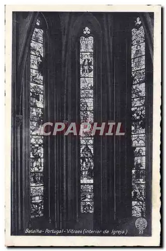 Cartes postales Batalha Portugal Vitraes
