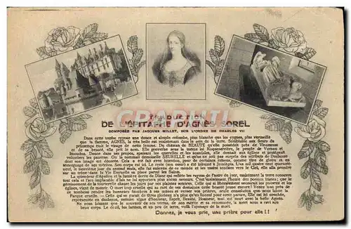 Cartes postales Traduction De L&#39epitaphe D&#39Agnes Sorel