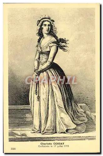 Cartes postales Charlotte Corday Guillotinee Le 17 Juillet 1793 Revolution