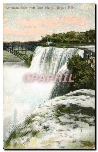 Ansichtskarte AK Niagara Falls American Falls From Goat Island
