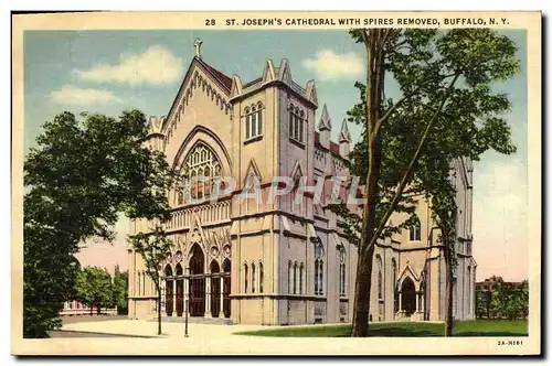 Cartes postales St Joseph&#39s Cathedral With Spires Removed Buffalo