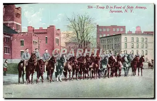 Cartes postales Troop D In Front of State Armory Syracuse Militaria