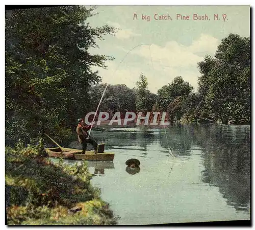 Cartes postales A Big Catch Pine Bush NY Peche Pecheur