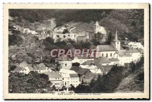 Cartes postales Esch Sure Panorama et Ruines