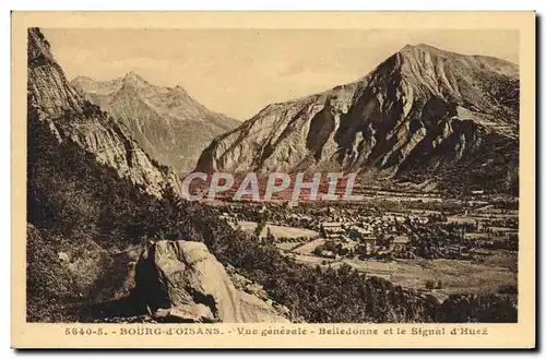 Ansichtskarte AK Bourg d Oisans Vue Generale Belledonne et le Signal d&#39Huez