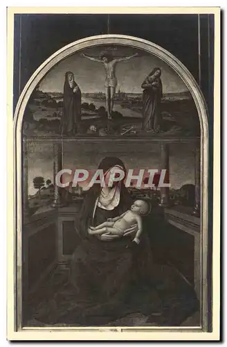 Cartes postales Vierge a l&#39Enfant du triptyque de Jean Bourdichon Pinacotheque de Naples