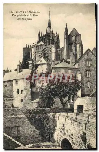 Ansichtskarte AK Mont St Michel Vue Generale et le Tour des Remparts