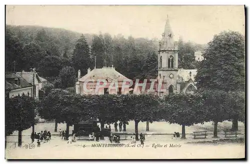 Cartes postales Montlignon Eglise et la Mairie
