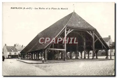 Ansichtskarte AK Arpajon Les Halles Et La Place Du Marche