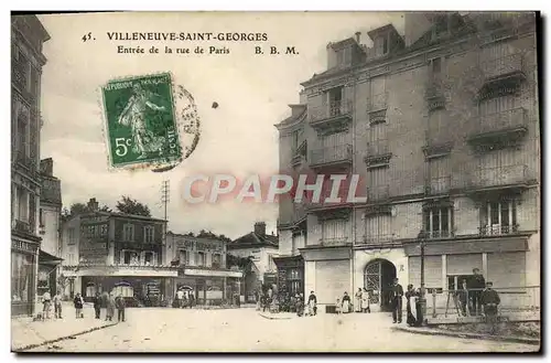 Cartes postales Villeneuve Saint Georges Entree De La Rue De Paris