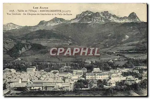 Ansichtskarte AK Les Alpes Vallee De l&#39Ubaye Barcelonnette Vue Centrale Le chapeau de gendarme et le pain de s