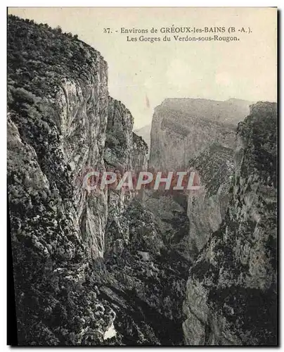 Cartes postales Environs De Greoux Les Bains Les Gorges Du Verdon sous Rougon