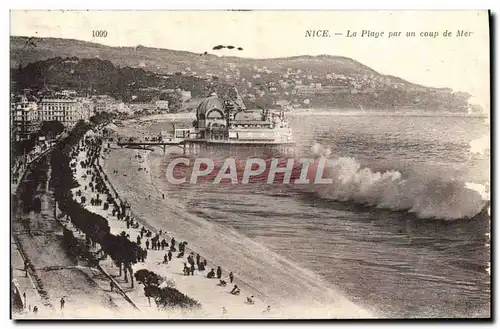 Ansichtskarte AK Nice La Plage Par un Coup De Mer