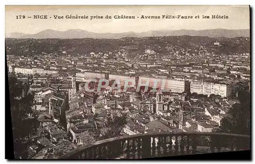 Ansichtskarte AK Nice Vue Generale Prise Du Chateau Avenue Felix Faure Et Les Hotels