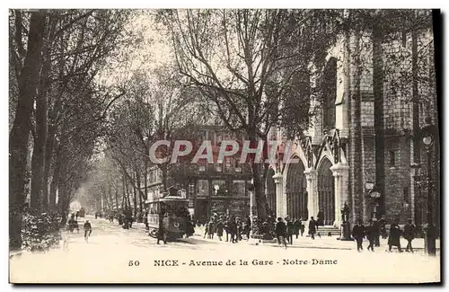 Ansichtskarte AK Nice Avenue De La Gare Notre Dame Tramway