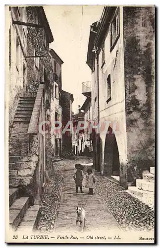 Cartes postales La Turbie Vieille Rue Enfants Chien