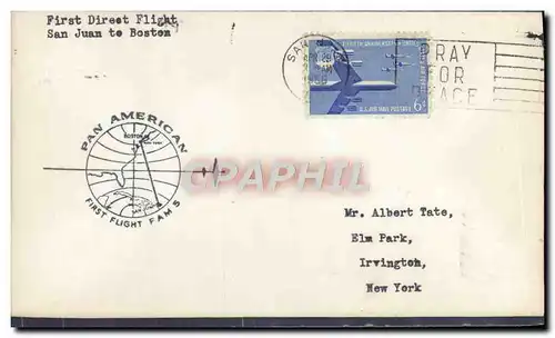 Lettre Etats Unis 1st flight San Juan to Baltimore 29 4 1958