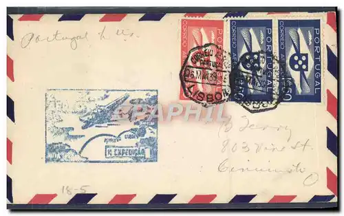 Lettre Portugal to USA 26 5 1939