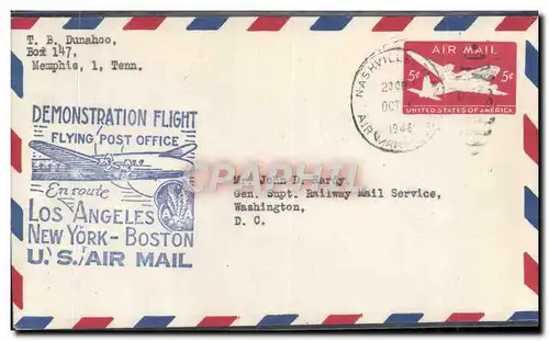 Lettre Etats Unis Los Angeles New York Boston 1 10 1946