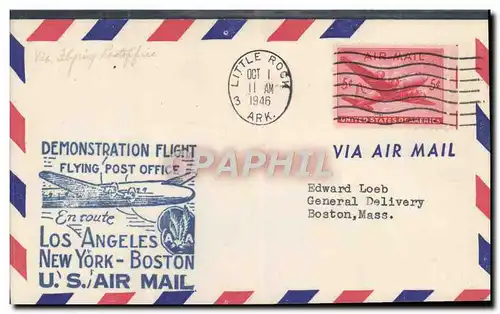 Lettre Etats Unis Los Angeles New York Boston 1 10 1946