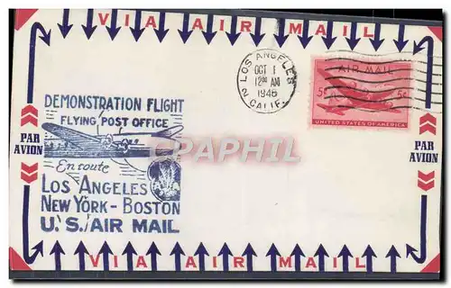 Lettre Etats Unis Los Angeles New York Boston 1 10 1946