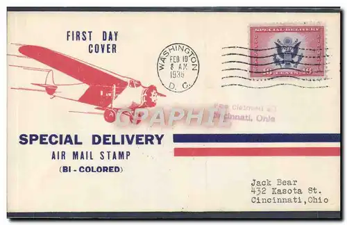 Lettre FDC Special Delivery Washington 10 2 1936