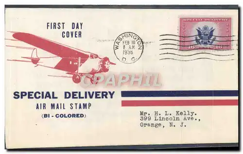 Lettre FDC Special Delivery Washington 10 2 1936