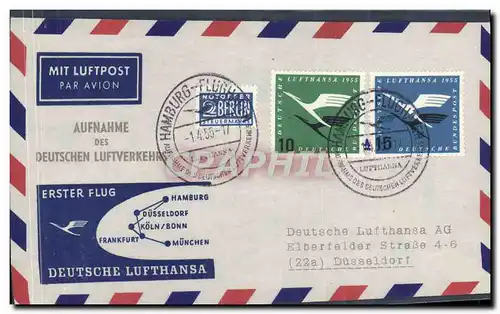 Lettre Allemagne Frankfurt Hamburg Munchen 1 4 55