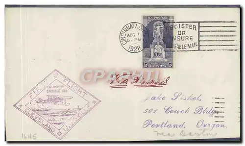 Lettre Etats Unis 1st Flight Cleveland Louisville 1 8 1928