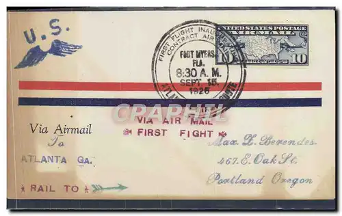 Lettre Etats Unis Atlanta to Miami 15 9 1926