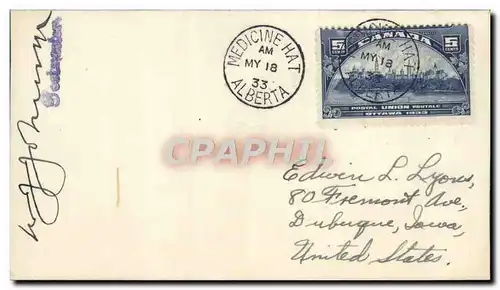 Lettre FDC Canada Medicine to Dubuque Ottawa 1933