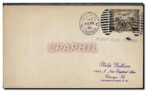 Lettre Canada FDC 22 2 1932