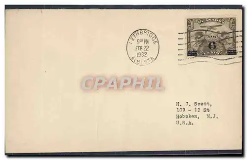 Lettre Canada FDC 22 2 1932