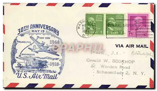 Lettre Etats Unis 30th anniversary New York Washington 15 5 1948