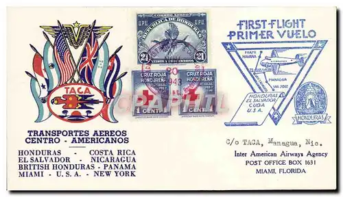 Lettre Vol Honduras to Miami 20 11 1943