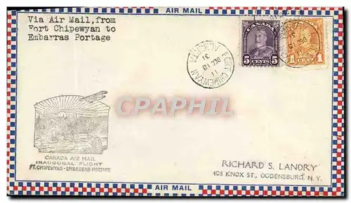 Lettre Canada 1st Flight Fort Chipewyan to Embarras Portage 18 12 31