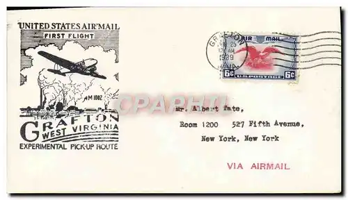 Lettre Etats Unis 1st flight Grafton 25 6 39