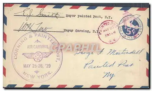 Lettre Etats Unis Air Carnival New York 25 5 1929