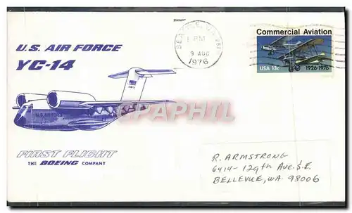Lettre Etats Unis US Air Force YC 14 Boeing 1976