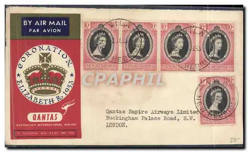 Lettre New Hebrides Qantas 1953