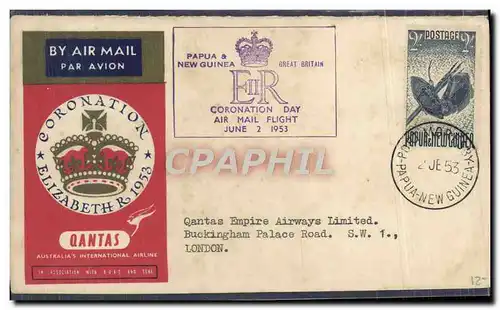 Lettre Qantas Papua & New Guinea 2 6 1953