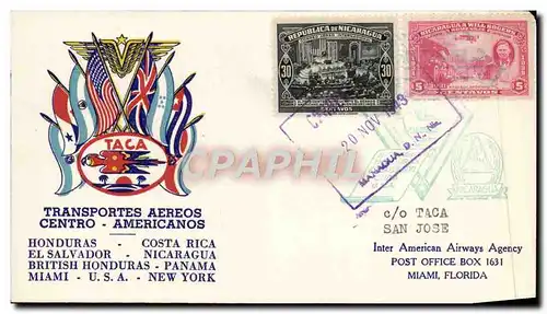 Lettre Honduras Costa Rica 20 11 1943
