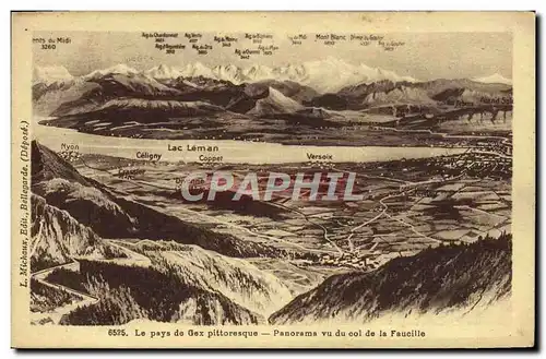 Cartes postales Le pays de Gex Panorama vu du col de la Faucille