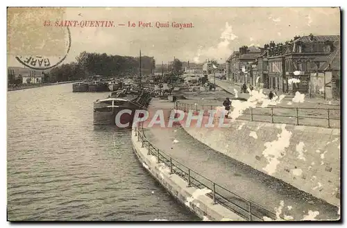 Ansichtskarte AK Saint Quentin Le port Quai Gayant